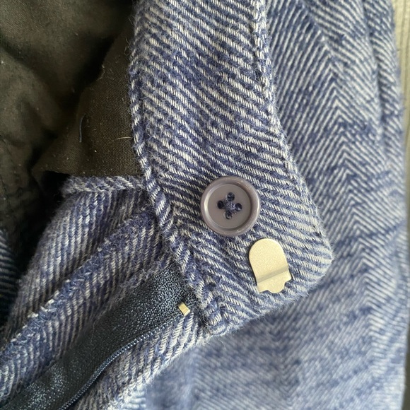 Urban Outfitters High-Rise Wide Leg Herringbone Trouser Pants Blue-Size S - Picture 4 of 9